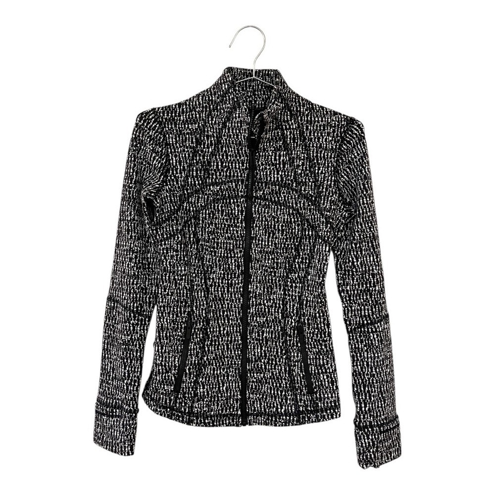 Lululemon Women's Define Jacket Knotted Jacquard Black White Size 4 New Zip Up